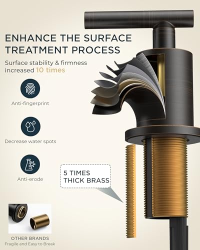 Image of FORIOUS Oil Rubbed Bronze Bathroom Faucets 3 Hole, 8 in Widespread Bathroom Sink Faucet Bronze with Pop Up Drain, 3 Piece Vanity Faucet ORB with 24 inch CUPC Supply Hoses, 6 inch to 10 inch Sink Restroom Remodel