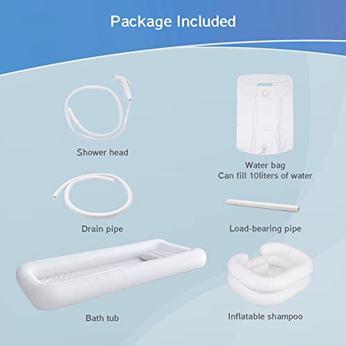 Kit de douche de chevet médicale gonflable avec pompe à air en PVC