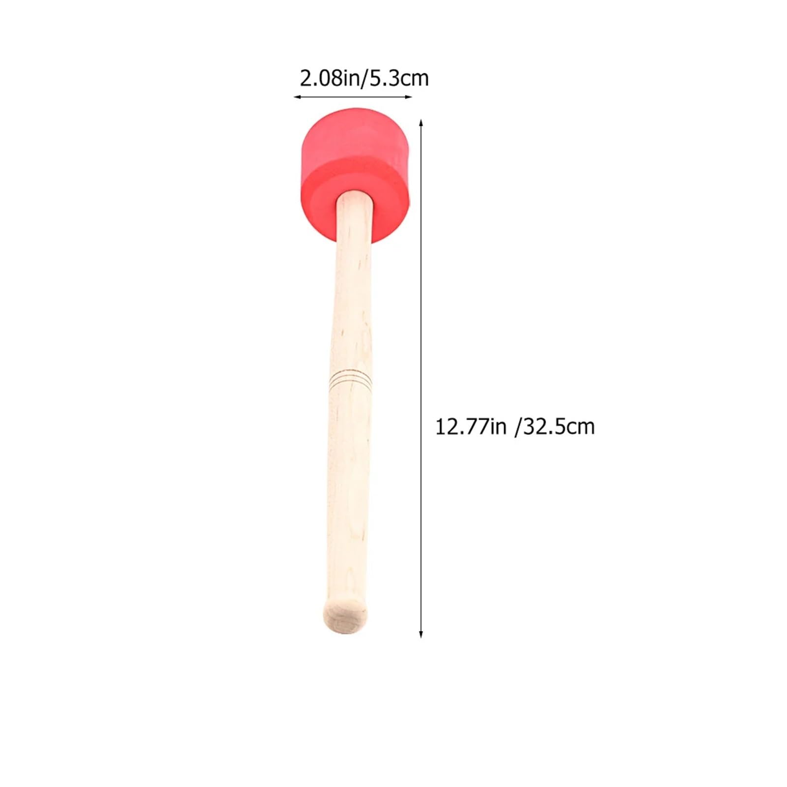 Bass Drum Mallet Holz-Schlagzeugstöcke, Bassdrumstöcke for Blasorchester, Musik-Schlagzeugstöcke, Perkussionsstöcke(Red)