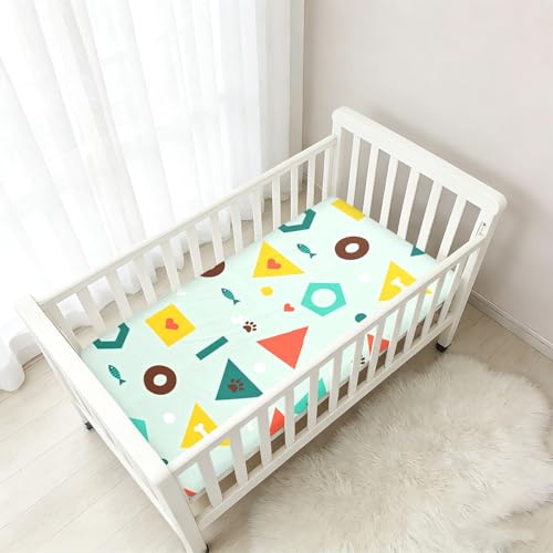 Drap de lit bébé en coton premium Symmetrical, textile sain et hypoallergénique - 7