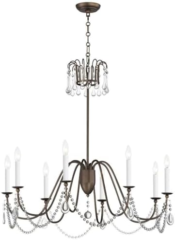 Maxim Lighting 12168CHB/CRY Plumette - 8 Light Chandelier in Traditional Style-30 Inches Tall and 36 Inches Wide, Finish Color: Chestnut Bronze, Installation: Traditional