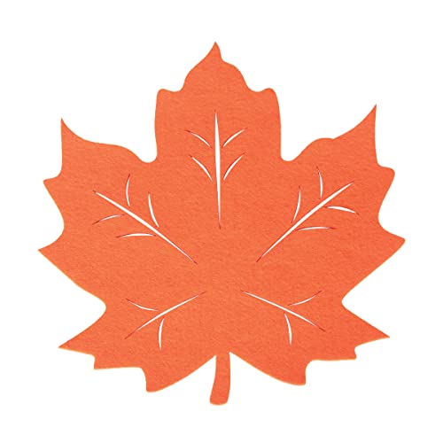 Set de 4 manteles individuales hojas otoño naranja 12.2 x 13 in miniatura 4