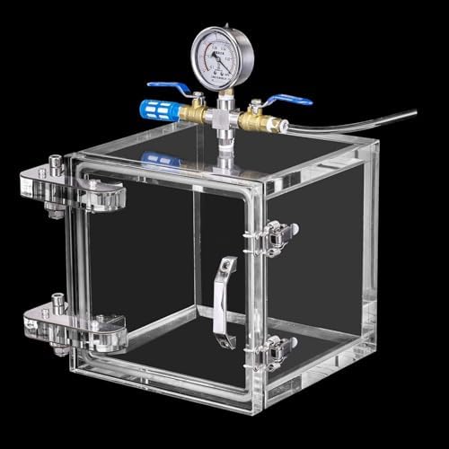 Professional Acrylic Vacuum Degassing Chamber with Pressure Gauge & Valve Optimal Airflow Control for Lab Research & Storage Applications