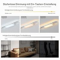 Oninio Lineare LED Deckenleuchte Dimmbar mit Fernbedienung, 80 cm, Weiß – Ansicht 4