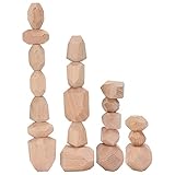 CFTGIW Holzblöckestacking Toysbuil 20pcs Unregelmäßige S G Sto Diy Malmalerei Vorschullernspielzeug für Glänzend vor Dem Handwerk.