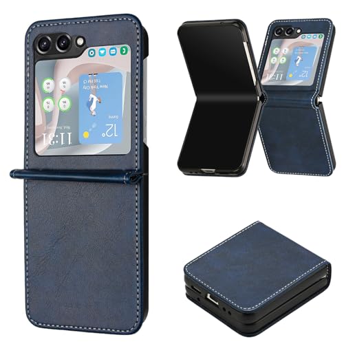 Housse Samsung Galaxy Z Flip 7 bleu en cuir PU pour vos déplacements professionnels et quotidiens