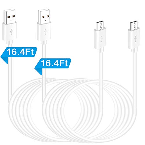 SIOCEN 16.4FT 2 Pack USB Power Extension Cable for Wyze Cam Pan,WyzeCam,Oculus Go,Kasa