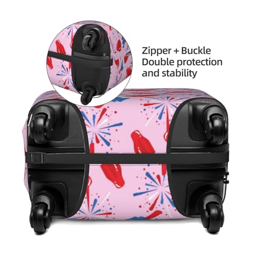 Patriotic Firecracker Luggage Cover Protector Elastic Washable Anti-Scratch Suitcase Covers With Zipper Closure For Luggage 18-32 Inch Large4