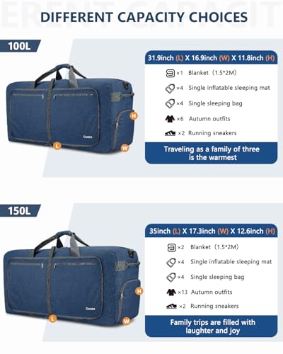 Gonex 100L Dark Blue Duffle