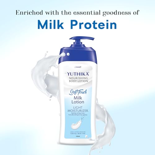 Image of Yuthika Naturals Body Milk Soft Touch Body Lotion 500ml | Long-Lasting Hydration for Dry to Very Dry Skin | Lightweight, Non-Greasy Moisturizer for Men & Women | Smooth & Healthy Looking Skin