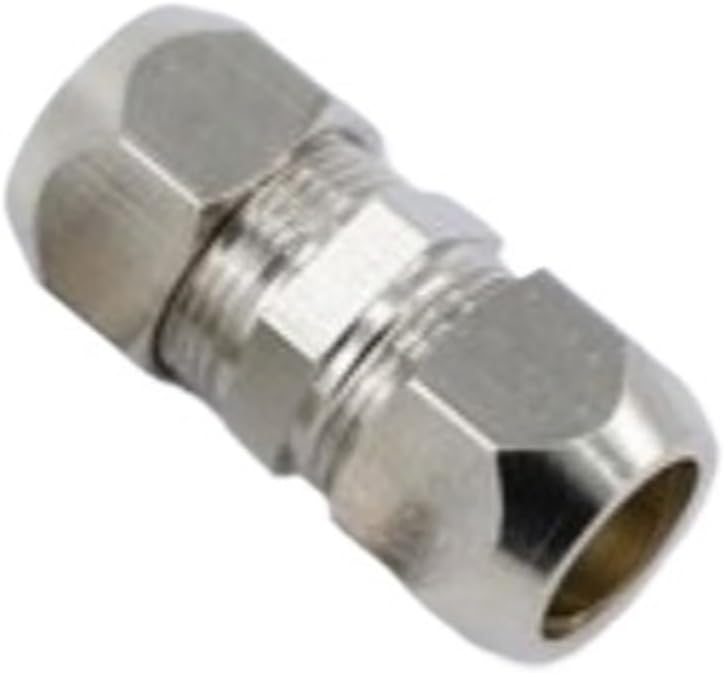 Compression Ferrule Tube Fitting 4-16mm Brass Pipe Double Card Set Copper Joints Tubing Nut Lock Double Straight(OD tube 8mm to 12mm)