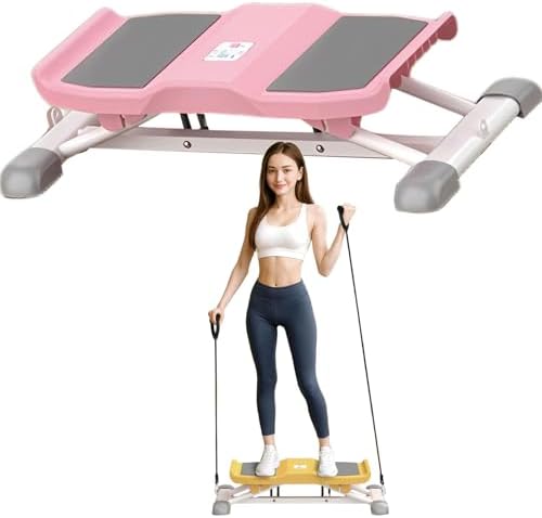 Portable Ski Balance Board with Resistance Bands & LCD Monitor, 300 Lbs Capacity, Ski Simulator for Adults, Waist Twister Exercise Machine for Home Fitness