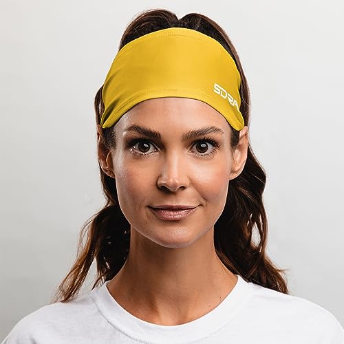 Image of Suddora Solid Color Wide Headband /Sweatband - Workout, Football, Soccer, Yoga (Gold)