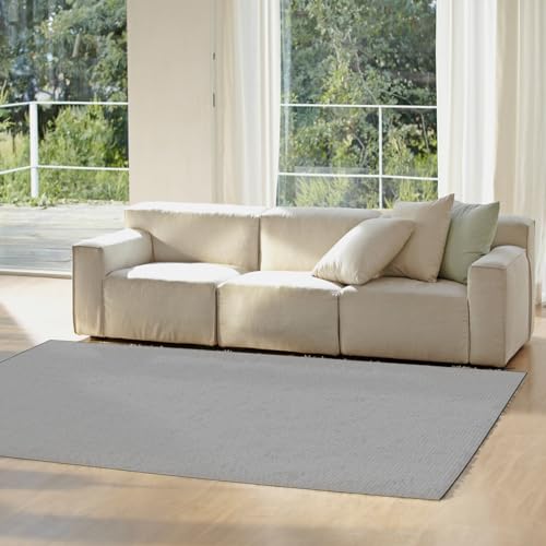 CUIMEI Alfombra De Cocina 120 x 300 cm Antideslizante y Lavable Alfombra Bebe con revés Antideslizante para pasillos salita y entradas, Gris Claro