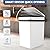 Pure Flower Home 12L Small Automatic Trash Can with Lid, Waterproof Touchless Motion Sensor Waste Bin for Bathroom, Bedroom, Office (White)