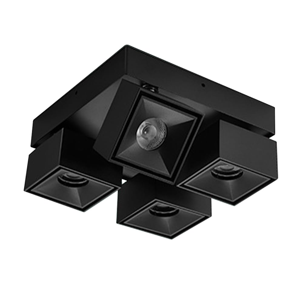 Montage encastré réglable pour spot de plafond à 4 lampes rotatif 360°