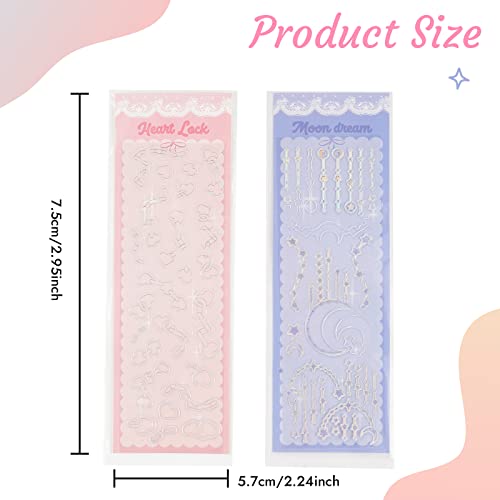 Vondyu Scrapbook Stickers,6 Sheets Silver Butterflies Jellyfishes Whales Stars ​Journal Stickers,Self-Adhesive Letter Scrapbooking Laser Sticker Shiny Planner Decals Deco Sticker For Diary Album Card #TOP2