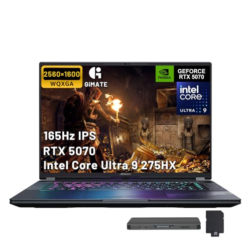Image of GIGABYTE AORUS Elite 16 16 inch WQXGA 165Hz Gaming Laptop, Intel Core Ultra 9 275HX, NVIDIA GeForce RTX 5070, 32GB DDR5, 3TB Storage(2TB SSD+1TB Docking Station Set), RGB Backlit Keyboard, Win 11, Gray