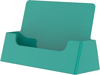 Business Card Holder Holds 3.5" x 2" Cards Teal Green Color Counter Top Credit Membership Discount Premium Acrylic Plastic Appointment Trade Shows Expos Boutiques Hair Salons by Marketing Holders