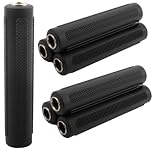 RUNCCI-YUN 6.35mm (1/4in) Female to Female 6.35mm (1/4") Audio Coupler,6 Pack 1/4 Inch TRS/TS Coupler Jack Stereo Mono Coupler for Speaker Headphone Guitar Instrument More