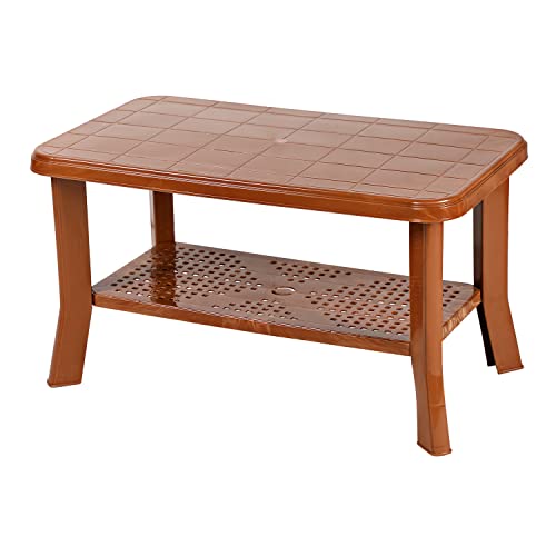 Image of Cello Oasis Coffee Table /Tea Table /Teapoy for living room, Home, Drawing Room, Outdoor| 3 Year Warranty | Sadalwood Brown Colour