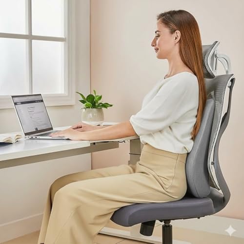 Image of Memory Foam Car Seat Back Support, Orthopedic Lumbar Back Rest for Back Pain Relief, Back Support Pillow for Office ChairCarBack Support Pillow,-Seat Cushion (Back Grey, SEAT CUSION)