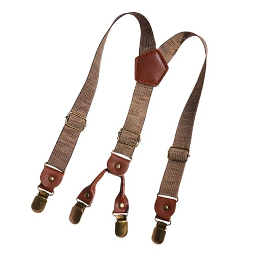 ZUJIABAO Correa de tirantes para pantalones para niños, antideslizante, segura con diseño de 4 clips, 2,5 cm de ancho para eventos escolares, correa de tirantes para niños