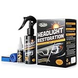 Car Headlight Restoration Kit, No Power Tools Required, Restoring to Like-New Condition, Covers 3 Vehicle Headlight Treatments, Headlight Cleaner and Restorer Kit, Headlight Restoration Spray