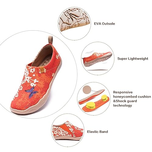 Image of UIN Women's Artistic Slip-On Shoes Vibrant Floral Casual Loafers Lightweight Comfortable Travel Footwear