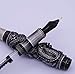 Jinhao Vintage Luxurious Fountain Pen Double Dragon Playing Pearl, Ancient Gray Metal Carving Embossing Heavy Pen Collection