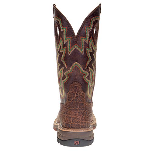 Image of Twisted X Mens Tan Elephant Print 12 inch Tan Top Nano Toe Work Boot Tan 11 D