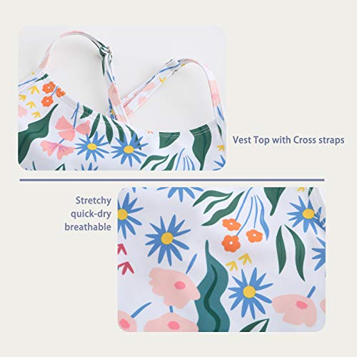 HowJoJo Big Girls Two Piece Tankini Swimsuit Bathing Suit Swimwear Size 10/8-104