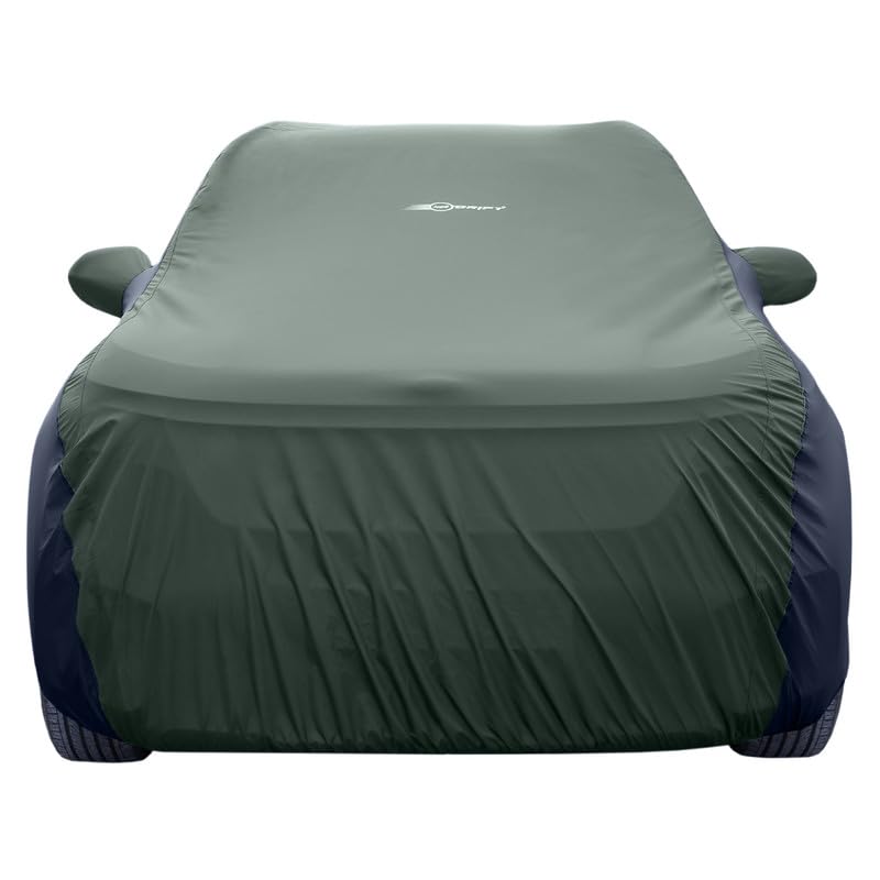 Image of NEODRIFT 'SuperTech' Car Cover for Tata Zest (100% Water-Resistant, All Weather Protection, Tailored Fit, Multi-Layered & Breathable Fabric) (Colour: L.Green+Black)