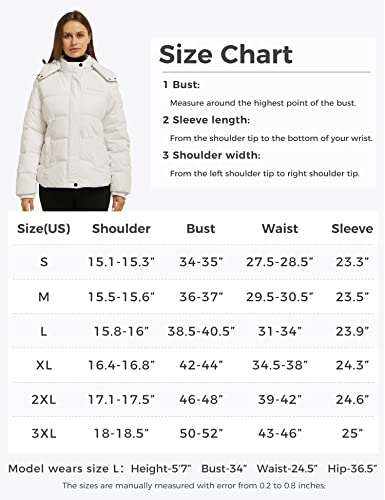 Wantdo Womens Padded Puffer Jacket Fleece Coat With Removable Hood Beige X-Large #TOP6