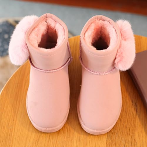 WUIWUIYU Girls' Snow Boots Warm Fur Lined Winter Short Ankle Booties4