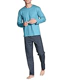 CALIDA Herren Relax Imprint Pyjamaset, Dolphin Blue, 52-54