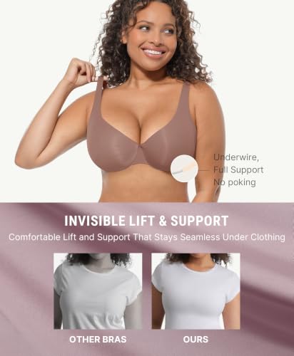 Image of FeelinGirl Women's Unlined Bras Underwire Comfort Full Coverage Tshirt Bras