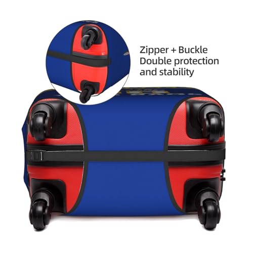 Image of Custom Los Angeles R Luggage Cover Personalized Football Style Suitcase Cover with Name Number Customized Washable Elastic Sports Travel Suitcase Protector for Business Vacation Gifts