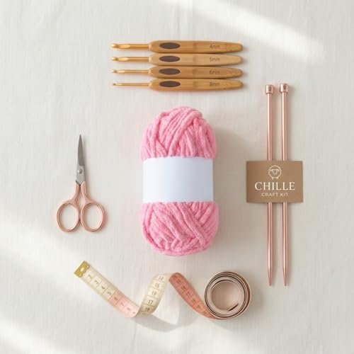 Image of Soft Chenille Yarn 100 gm Soft Velvet Wool Oon for Crochet Knitting DIY Craft Multipurpose Yarn Ball for Blanket Scarf Cushion Making (Purple) (Pink)