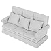Sofa z domkiem dla lalek z poduszką, wysokiej jakości materiały Drewniana sofa dla lalek, dla domu Sklep z zabawkami dla dzieci Wczesna edukacja(szary)