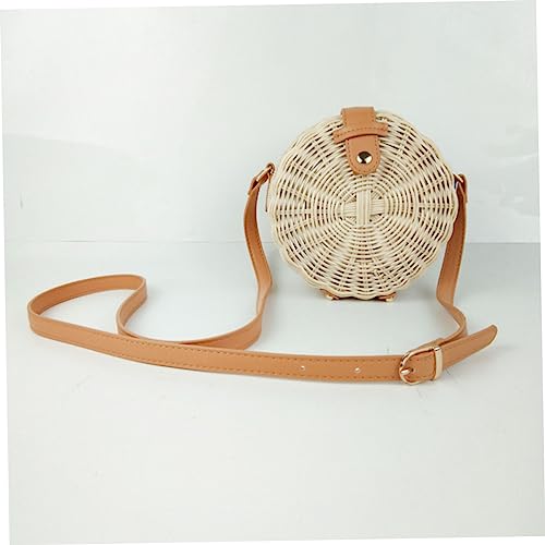 TENDYCOCO Bolsa De Vime Tecida Bolsa De Ombro Tecida Bolsa De Vime Redonda Bolsa De Tecido Bolsa De