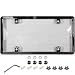 Custom Accessories 90085 Clear Cover License Plate Frame with Chrome ABS Frame Anti-Theft Fasteners
