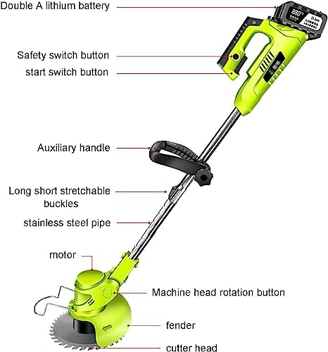 Tondeuse à gazon électrique rétractable ELzEy avec désherbeur - 3
