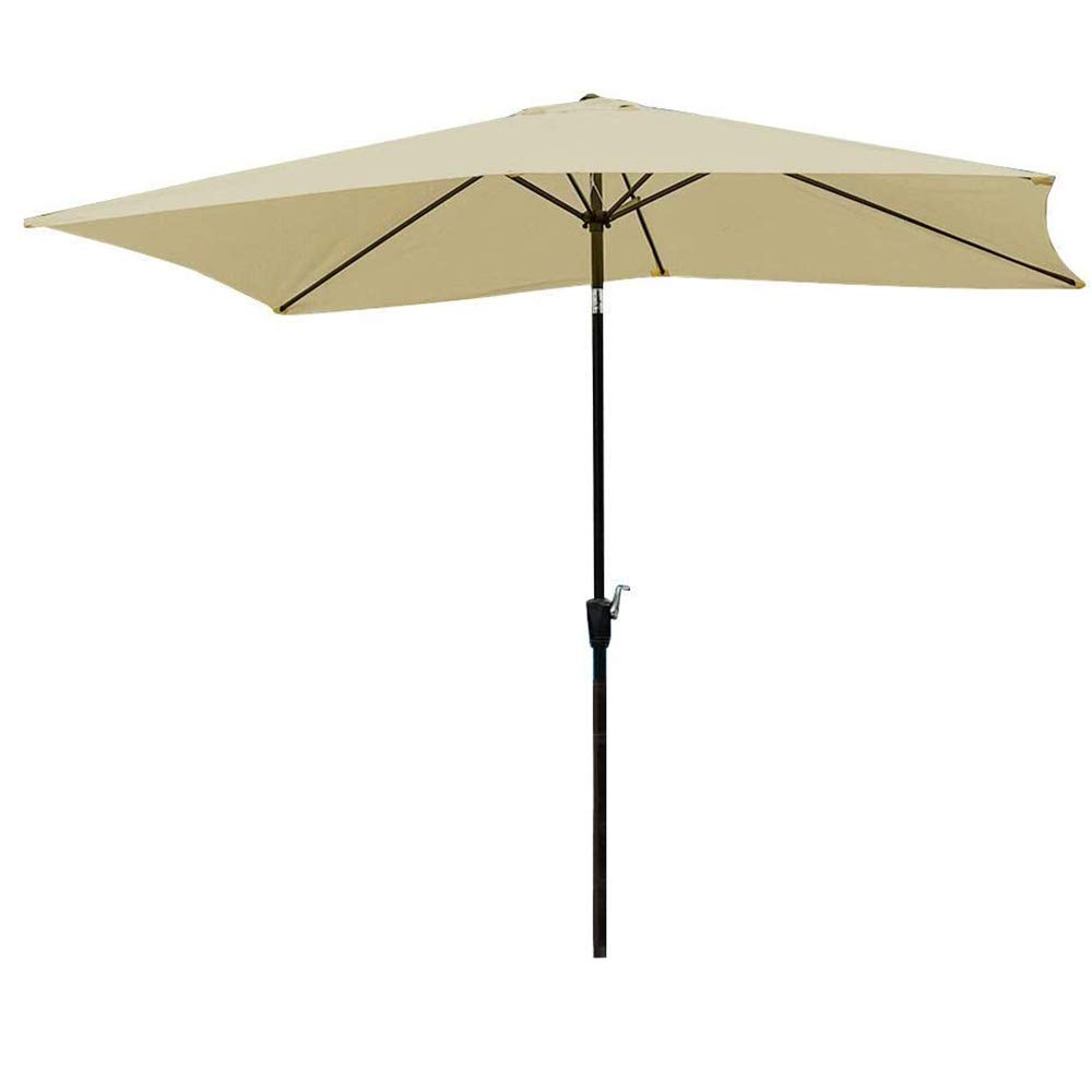KIRLULU Sombrilla De Jardín Rectangular De 2 * 3 M, Toldo Sombrilla para Exteriores para Terraza, Balcón, Mesa, Sombrilla, Diseño De Inclinación Y Manivela, Multicolor