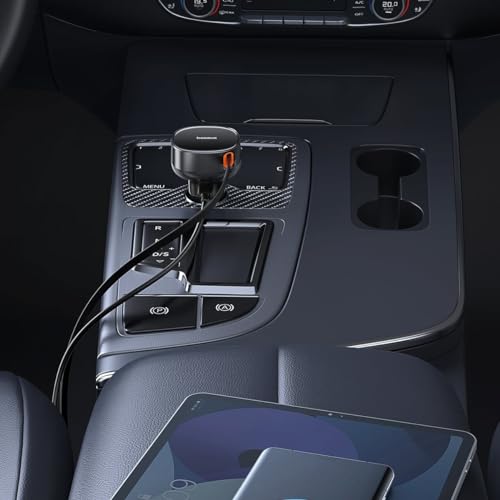 Image of Baseus Enjoyment Pro Car Charger C,Retractable IP Cable 55W Cluster Black