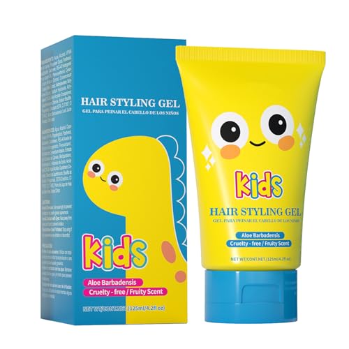Kids Hair Gel - Styling Gel with Medium Strong Hold for All Hairstyles for Boys Girls - Styling Cream Long-Lasting Hold Tames Flyaways and Frizz - Easy Wash Out for Daily Use 125ml