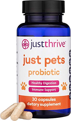 Just Thrive: Just Pets Probiotic - 30 Capsules, 8 oz - Daily Digestive Support for Dogs - Gut Health Supplement for Large and Small Breeds - No Wheat, Gluten, Soy, Dairy, Nuts or Chicken