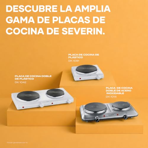 Miniatura 10 de Severin Placa De Cocina Doble Portátil, Placa Eléctrica Para Cocinar Con 2 Fuegos, Hornillo Eléctrico De Mesa Con Termostato Regulable De Acero Inoxidable Pulido, 2.500 W, Kp 1014