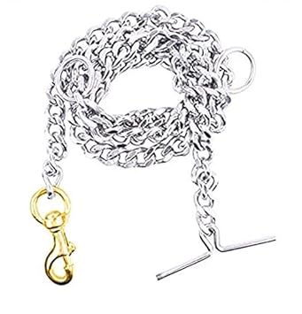 DOG TRUST Dog Stainless Steel 152 cm Long Leash Chain with Strong Brass Hook for All Breed Dogs