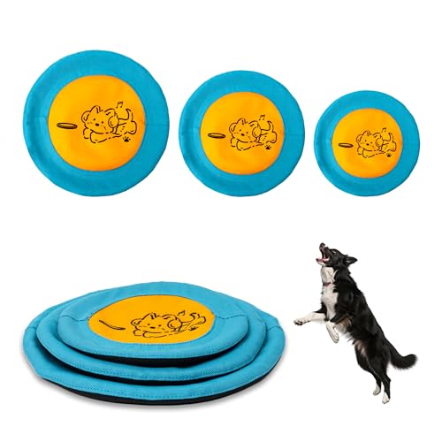 Bifeaw 3 Packs Nylon Interactive Dog Frisbee - Floating Dog